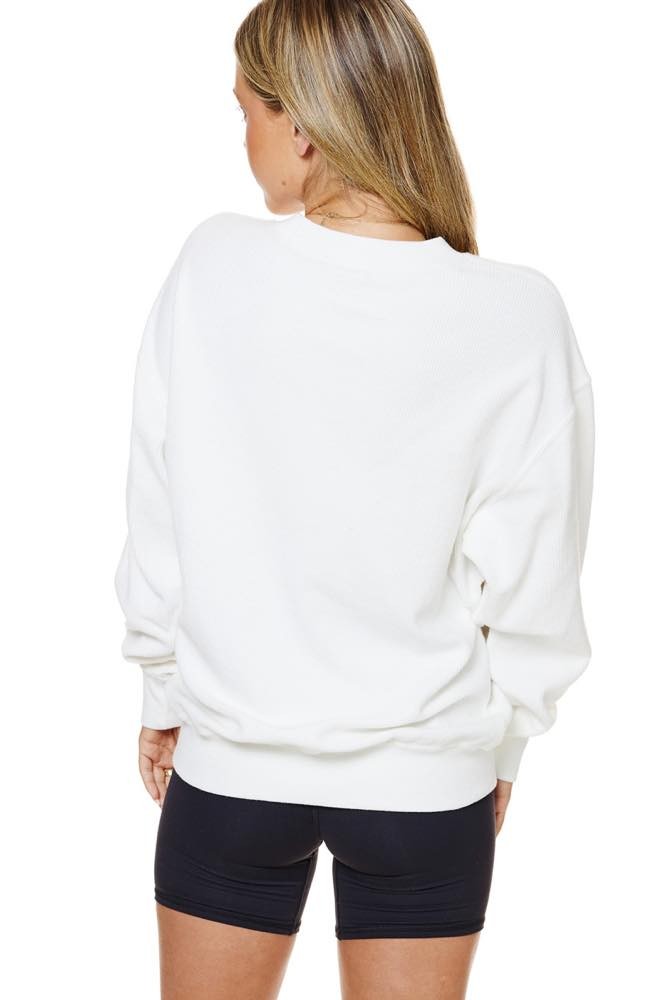 Western Cowboy Boots Corduroy Graphic Crewneck