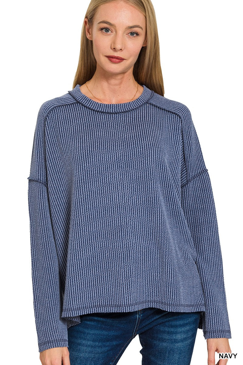 Serene Ribbed Long Sleeve Top