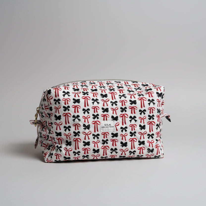Bow Babe Quilted Cosmetic Bag