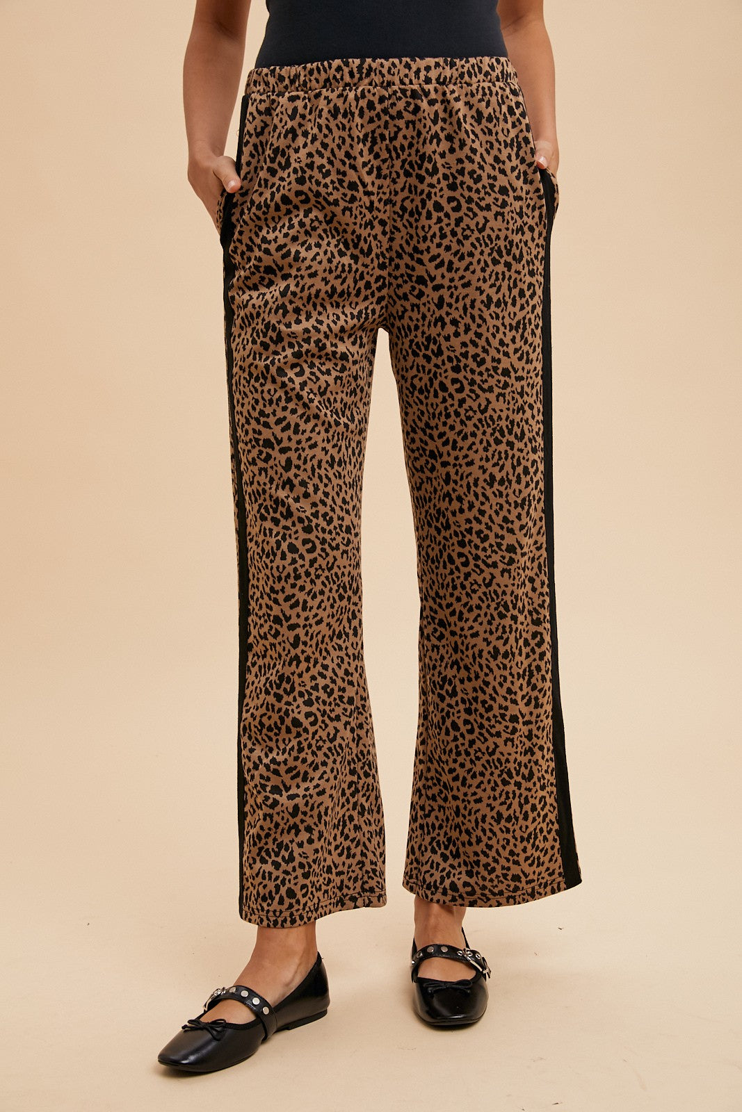 Animal Jacquard Knit Track Pants