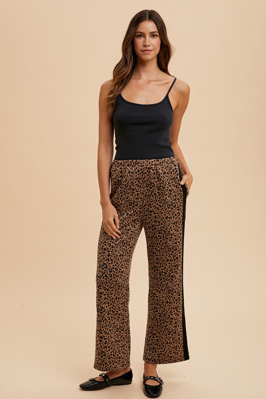 Animal Jacquard Knit Track Pants