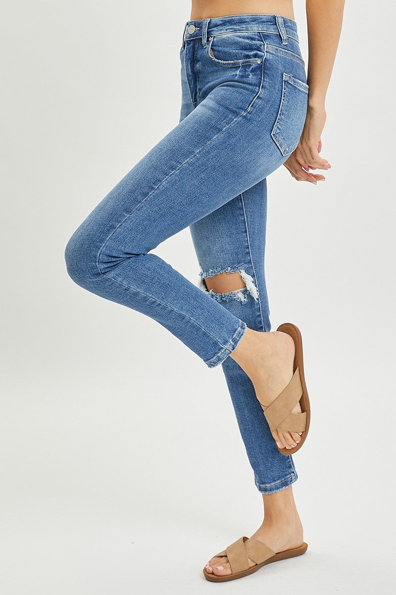 Georgia High Rise Distressed Ankle Slim Skinny Jean