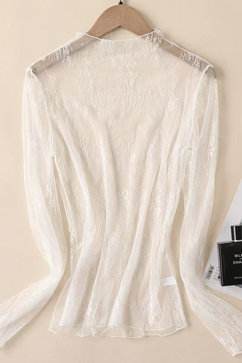 Whisper Long Sleeve Lace Blouse