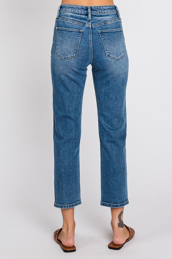 Petra HR Comfort Cropped Slim Straight Jean