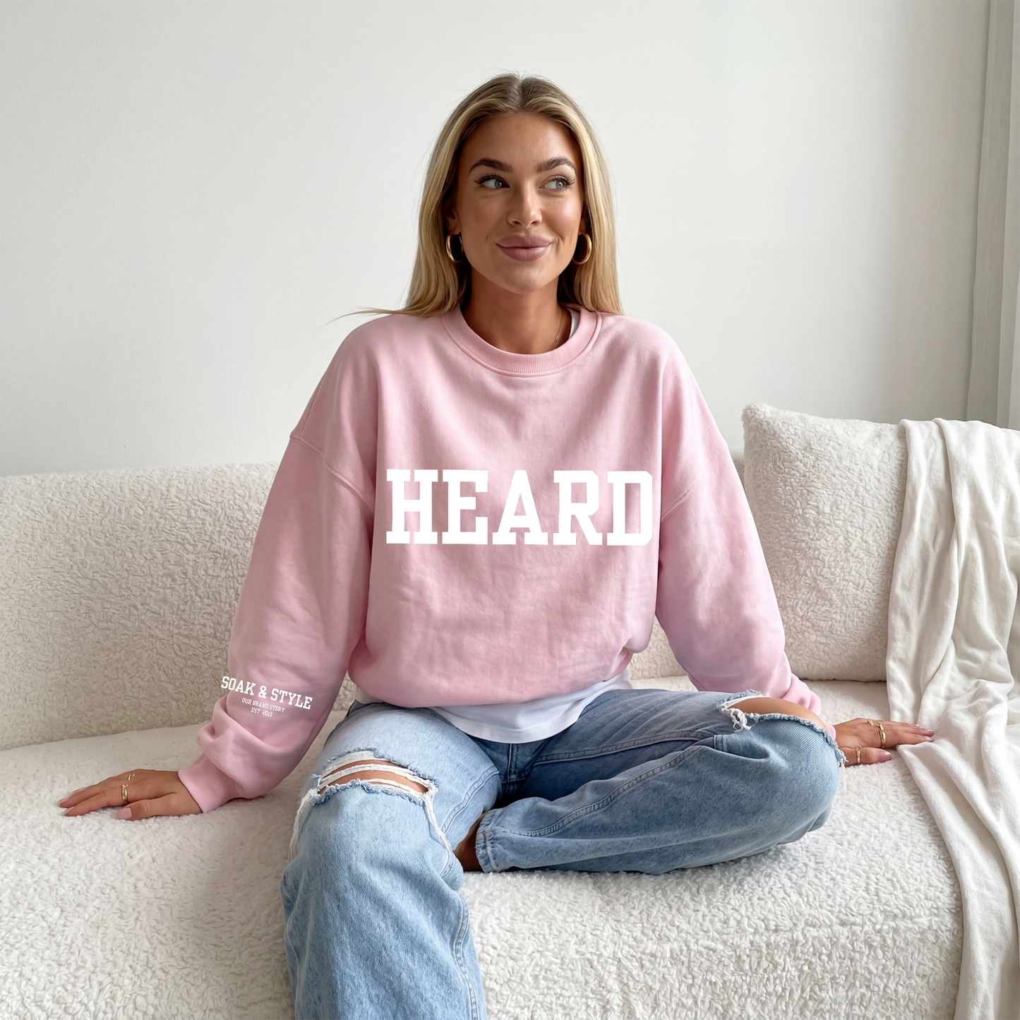 HEARD Beyond Words Graphic Crewneck - Springtime Pink (PRE-ORDER Item)