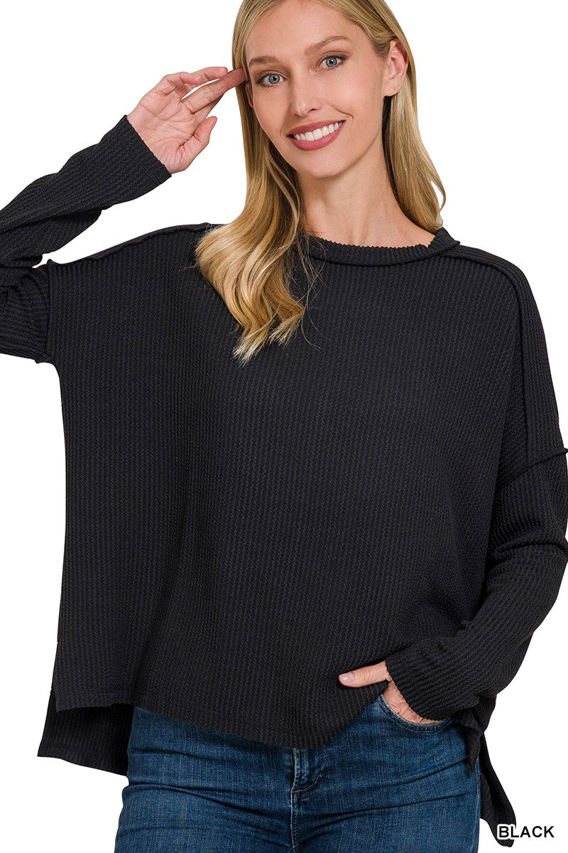 Serene Ribbed Long Sleeve Top