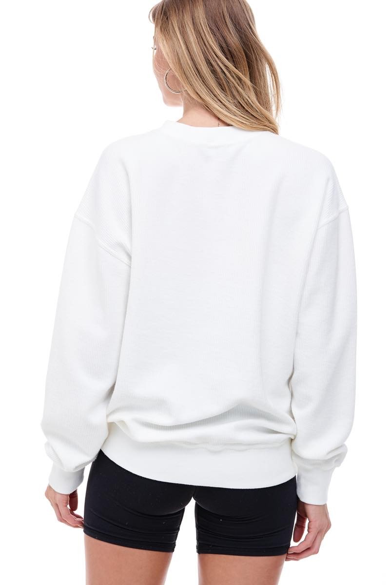 Free Bird Eagle Corduroy Graphic Crewneck