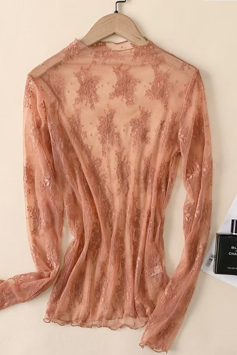 Whisper Long Sleeve Lace Blouse