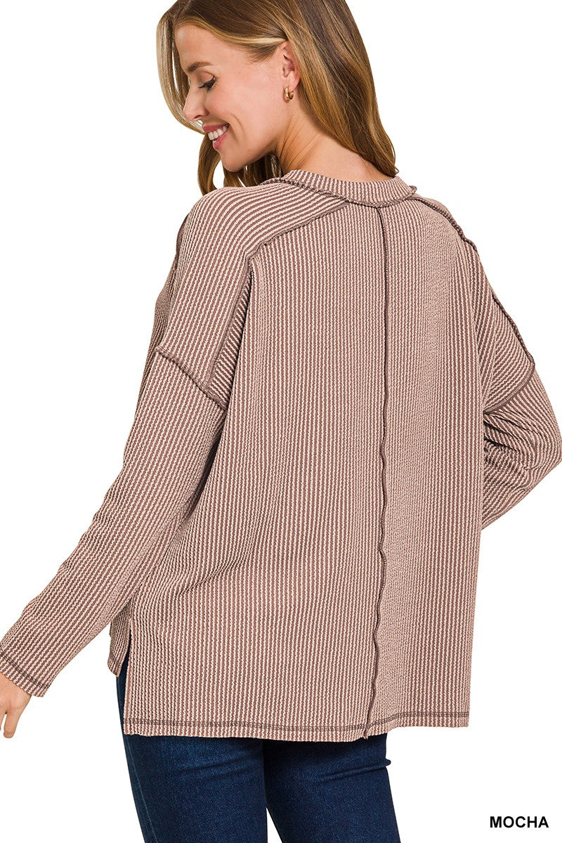 Serene Ribbed Long Sleeve Top