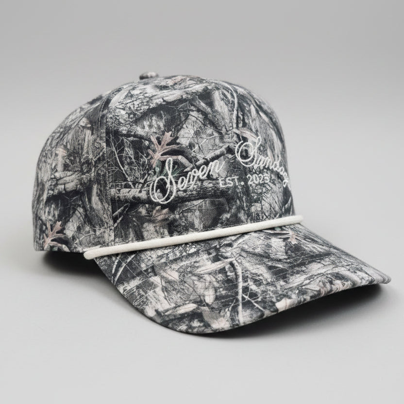 Seven Sundays Trucker Hat - Light Camo w/ White Roping