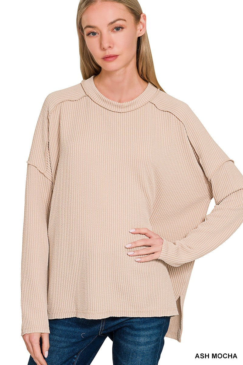 Serene Ribbed Long Sleeve Top