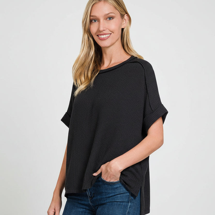 Framework Essential Ribbed Cuff Sleeve Top