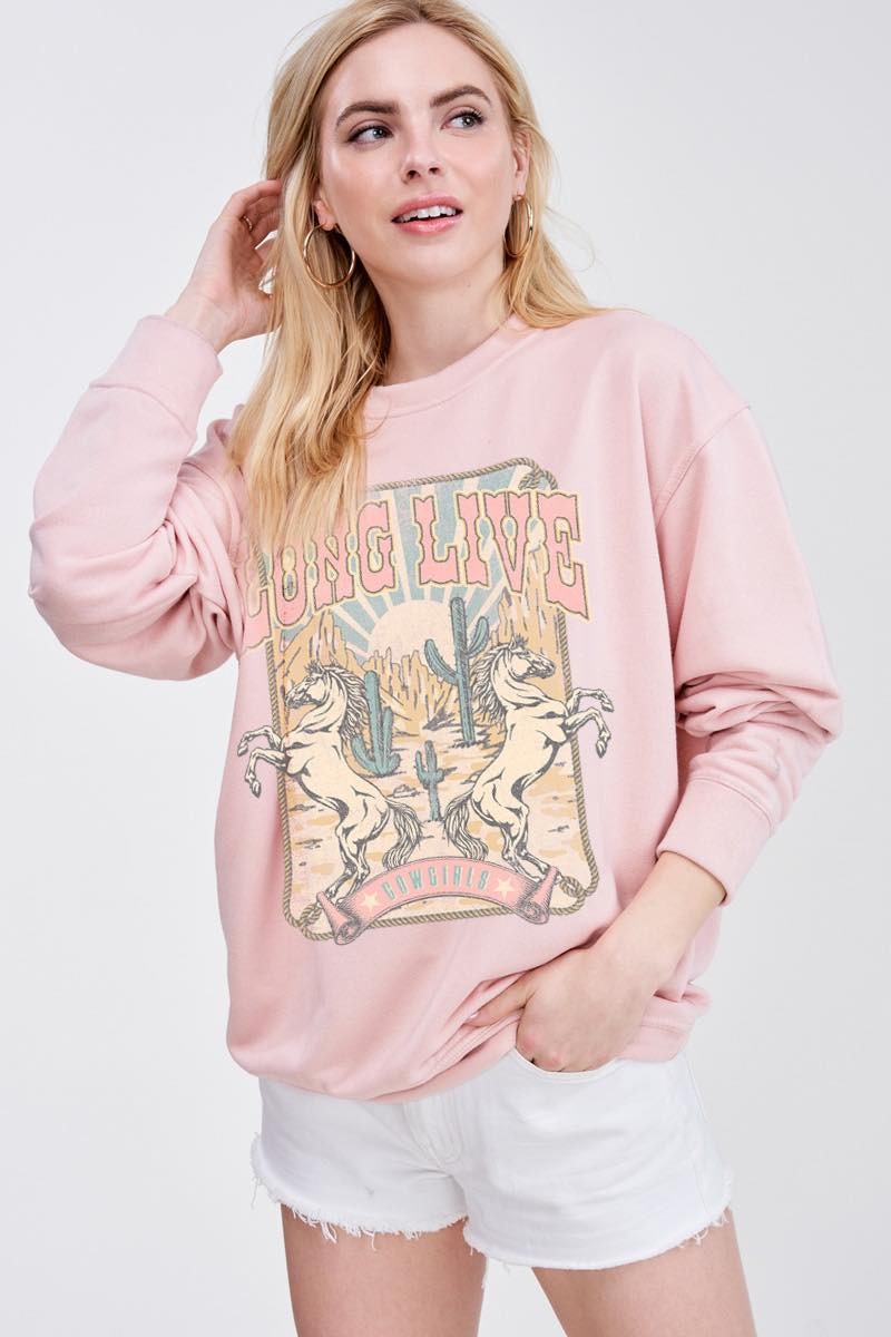 Long Live Cowgirls Vintage Graphic Crewneck