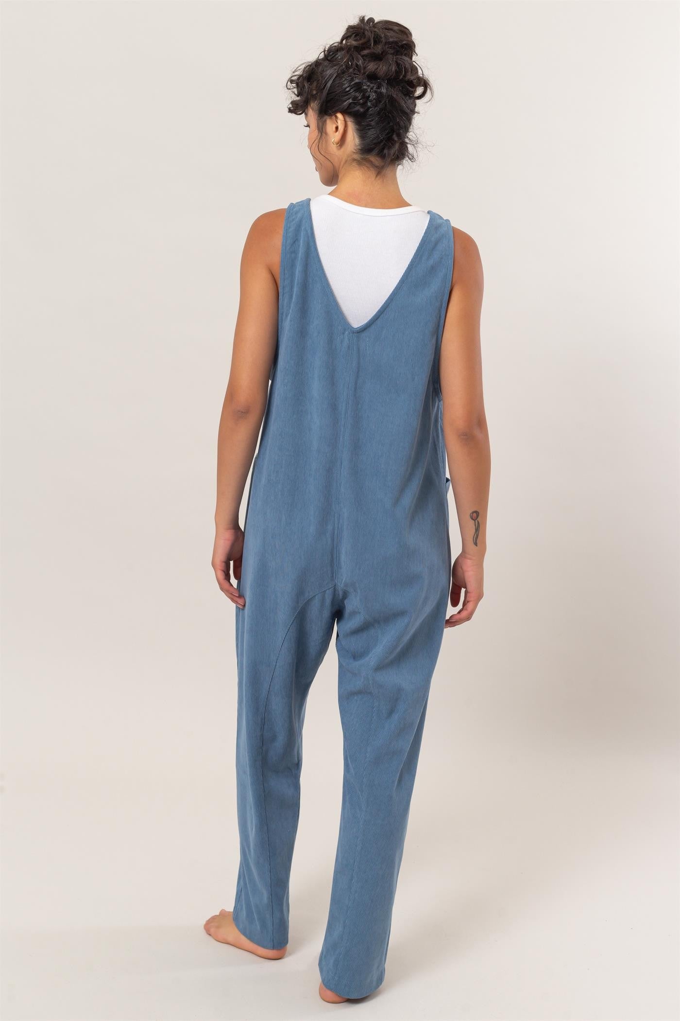 Becca Corduroy Jumpsuit With Patch Pockets