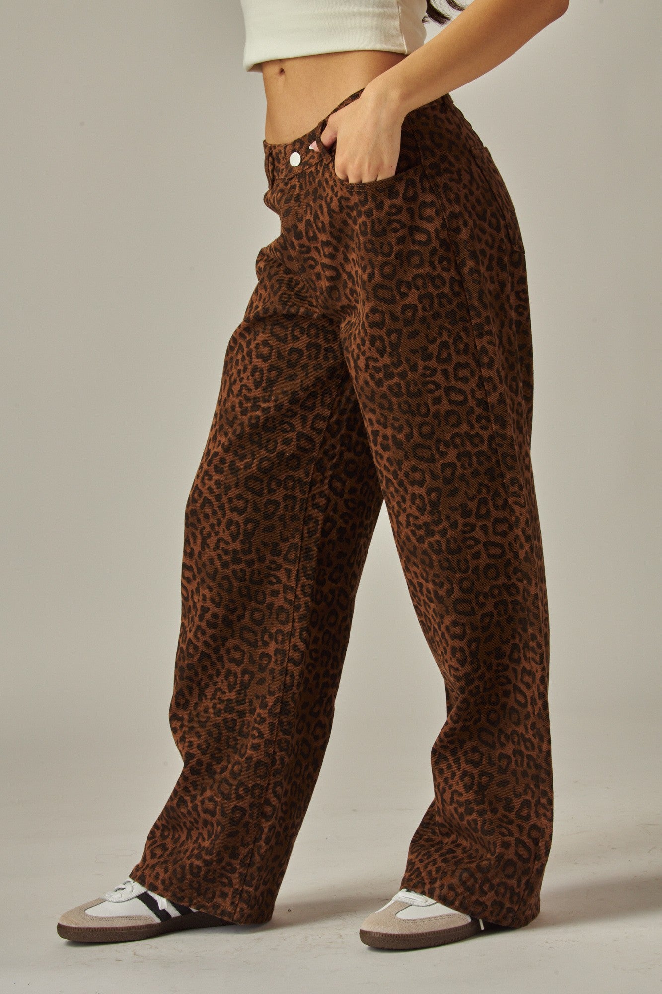 Leopard Fade Denim Jean