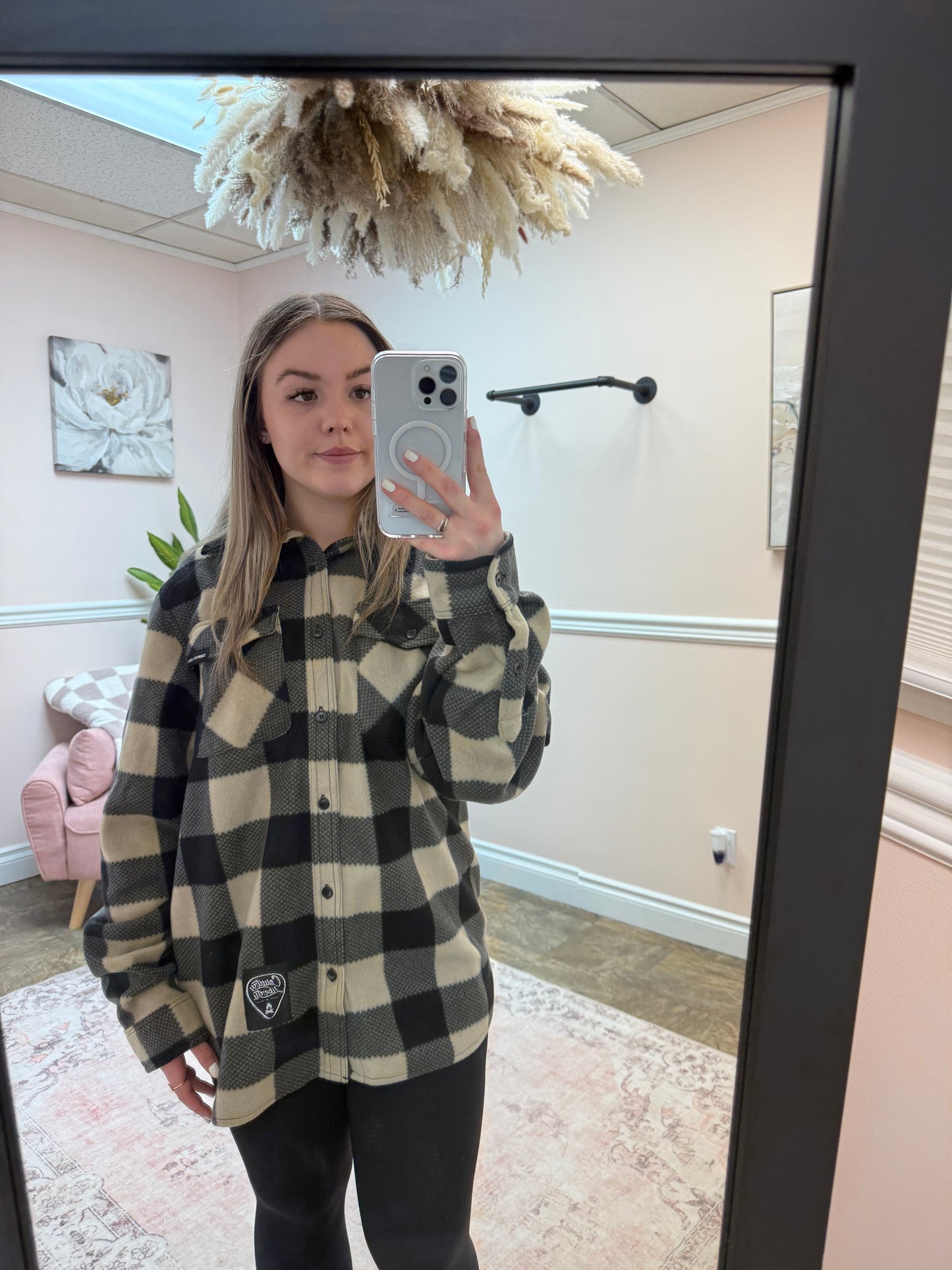 Oxford Black + Tan Plaid Fleece