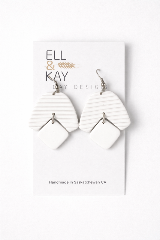 Frosted Curve Drop Earrings