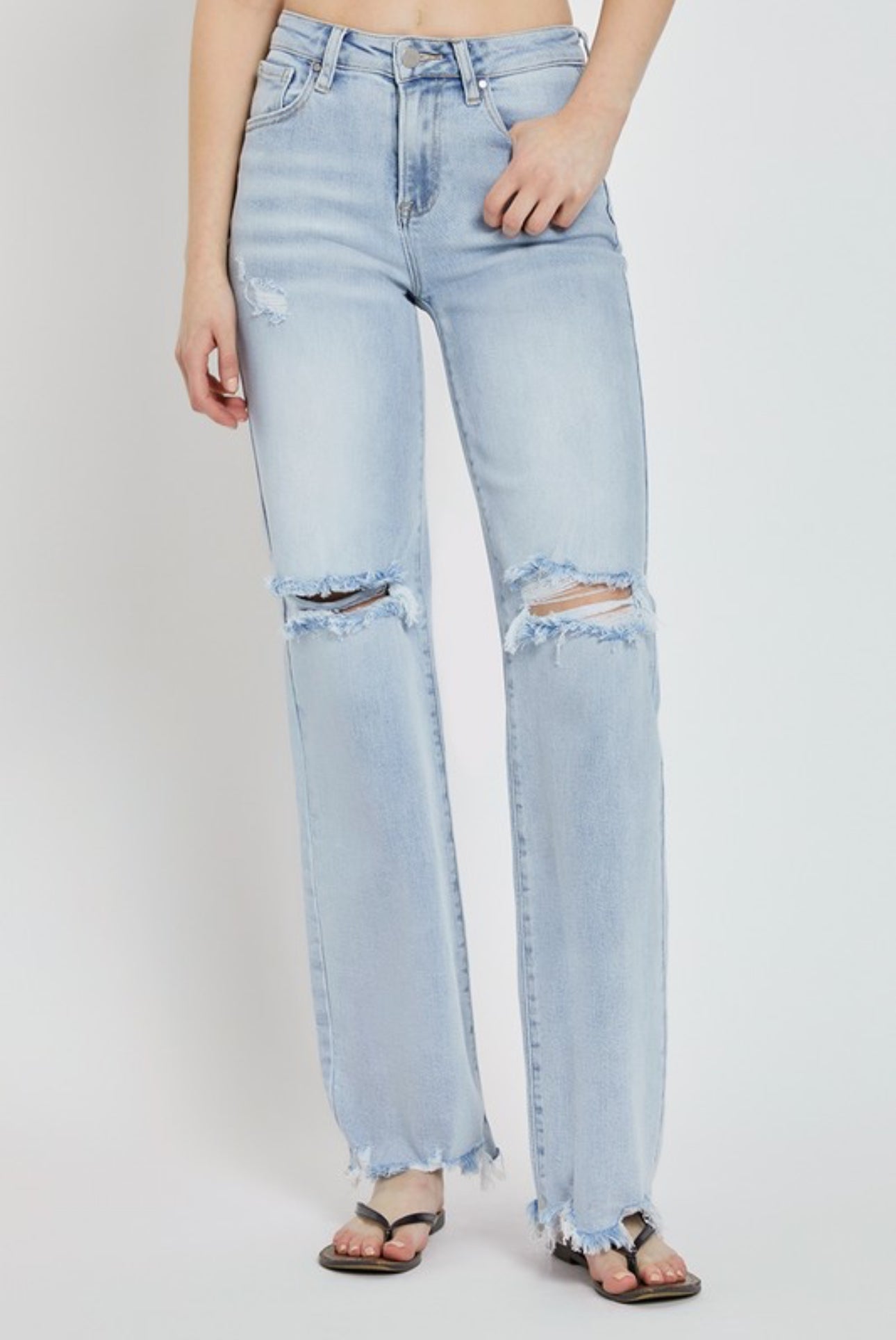 California Vintage Washed High Rise Wide Leg Jeans