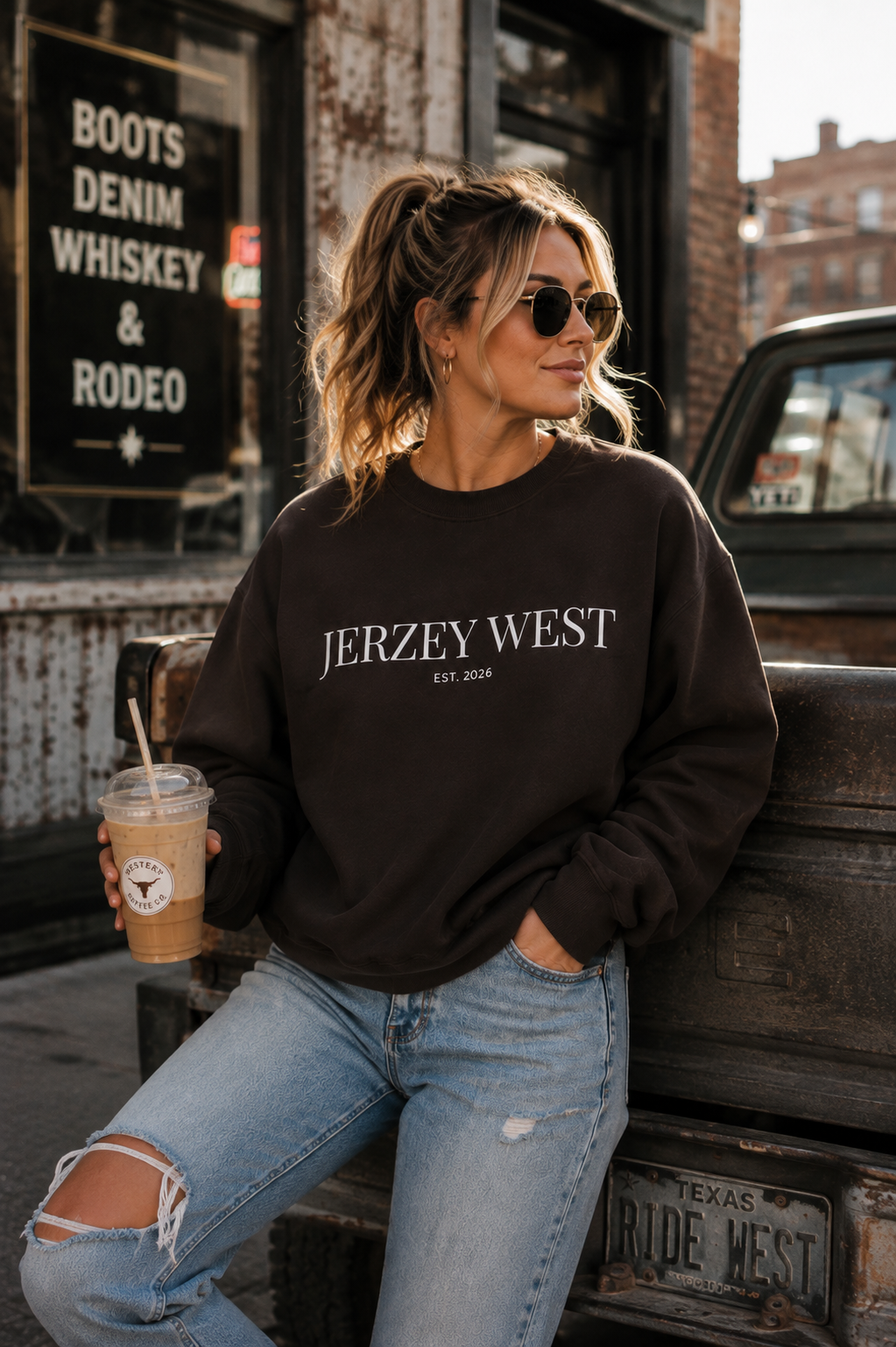 Jerzey West Graphic Crewneck - Chocolate Brown