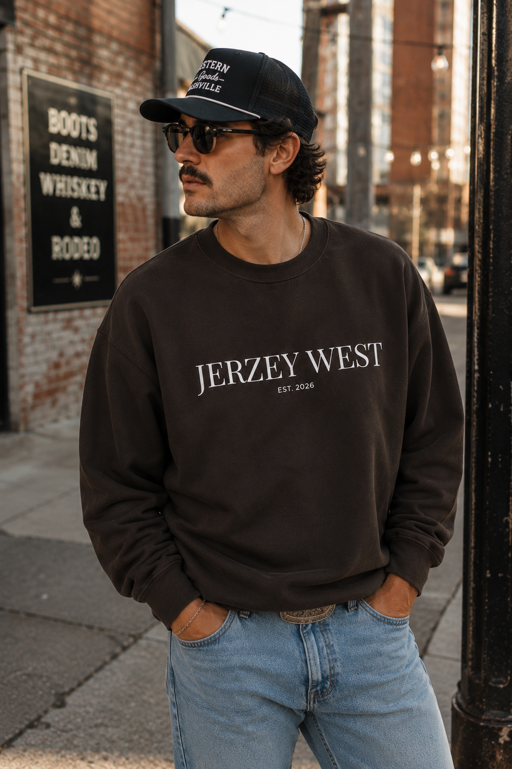 Jerzey West Graphic Crewneck - Chocolate Brown