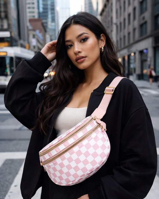 Cotton Candy Check Sling Bag