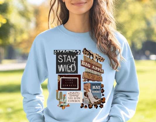 Stay Wild & Country Graphic Crewneck