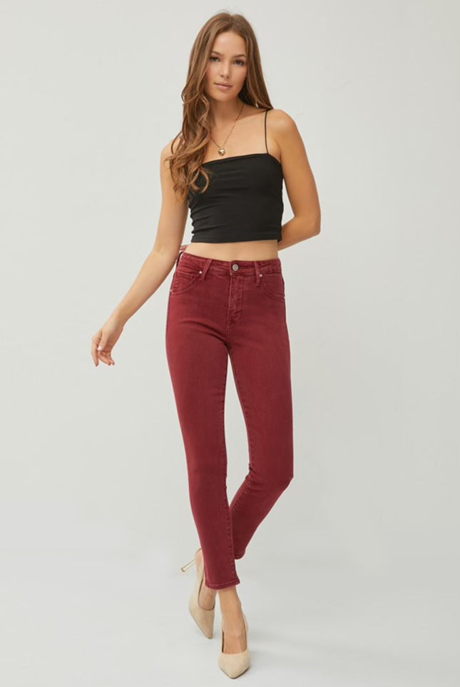 Cranberry Dreams HR Skinny Jeans - Risen