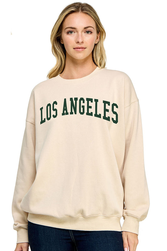 LOS ANGELES PATCH Fleece Oversized Sweatshirt