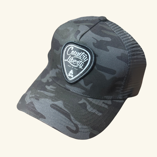 Country Liberty - Black Camo Meshback Hat