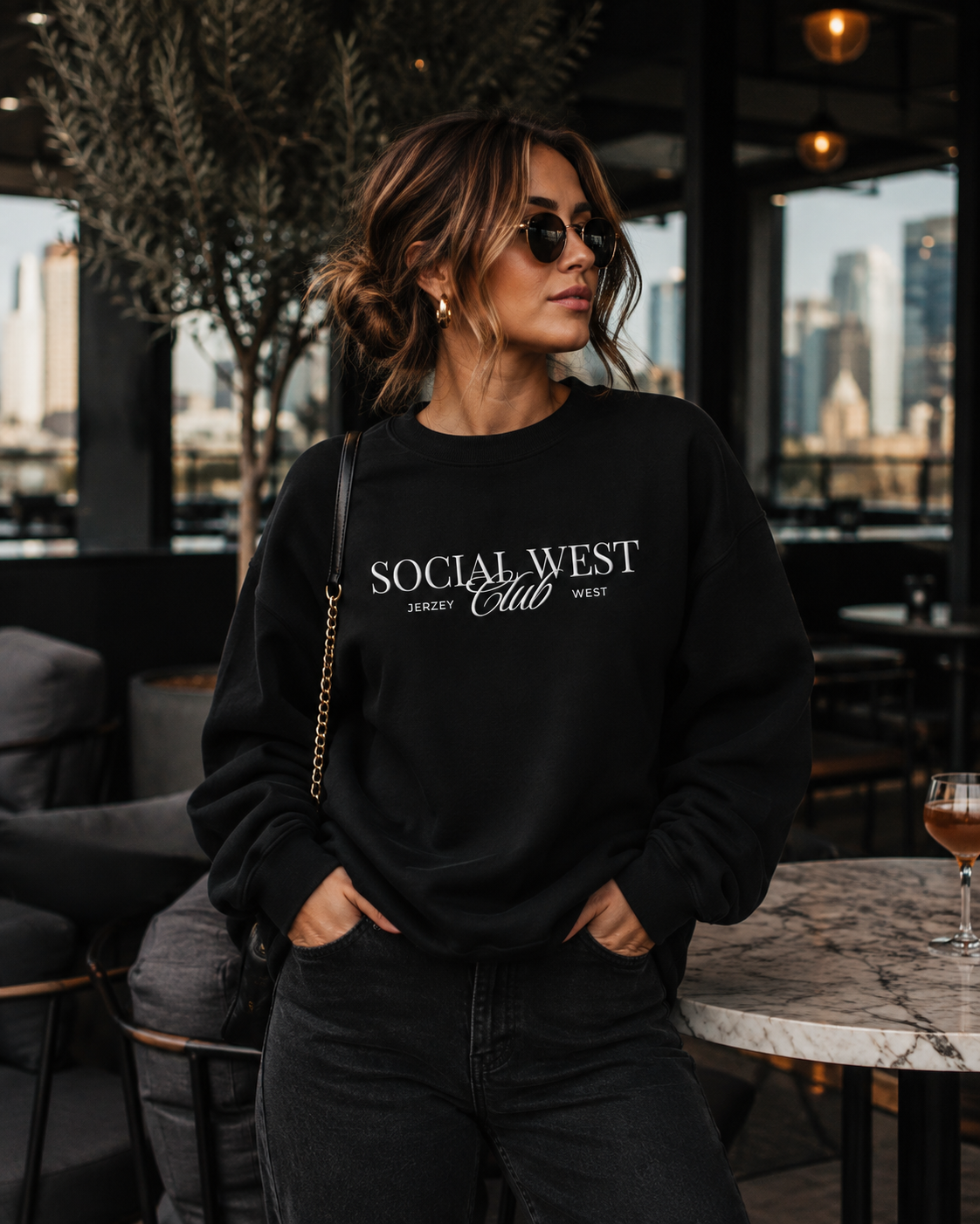 Social West Club Graphic Crewneck