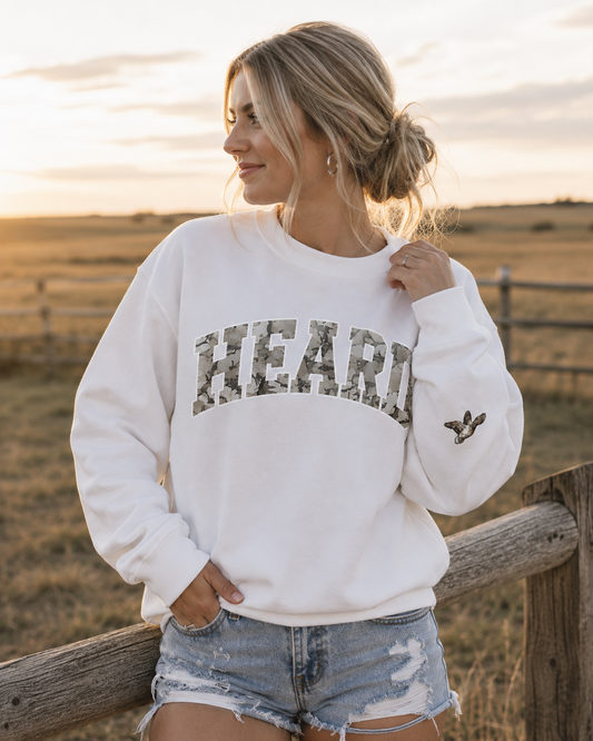 HEARD Beyond Words Light Camo Graphic Crewneck - PRE ORDER ITEM