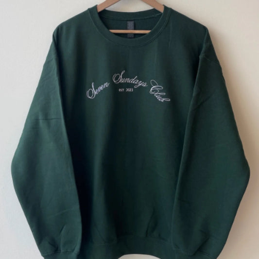 Seven Sundays Crewneck - Hunter Green