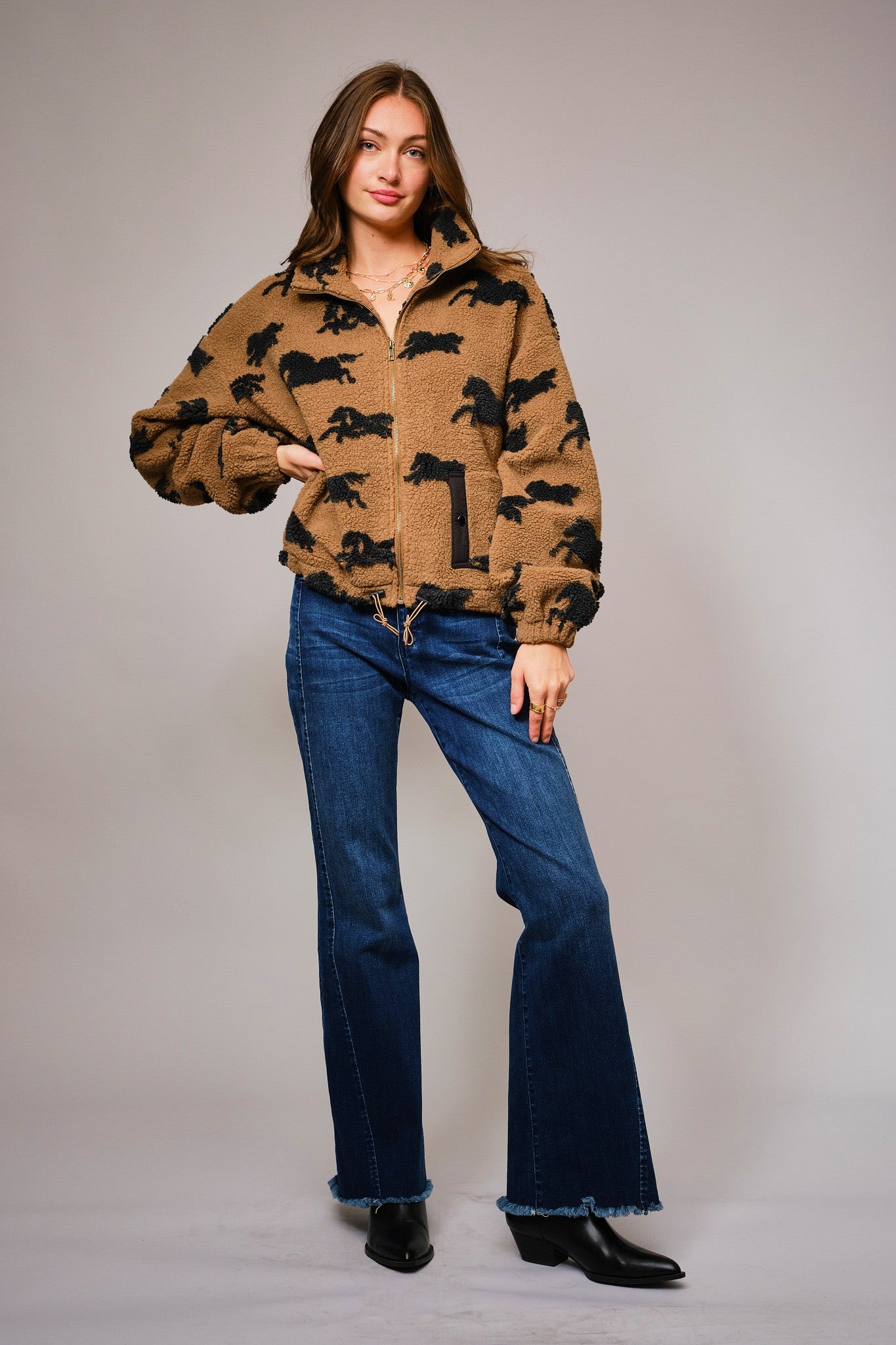 Crazy Horse Sherpa Zip up Jacket