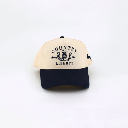 Country Liberty "Lucky You" Natural Navy Two-Tone Hat