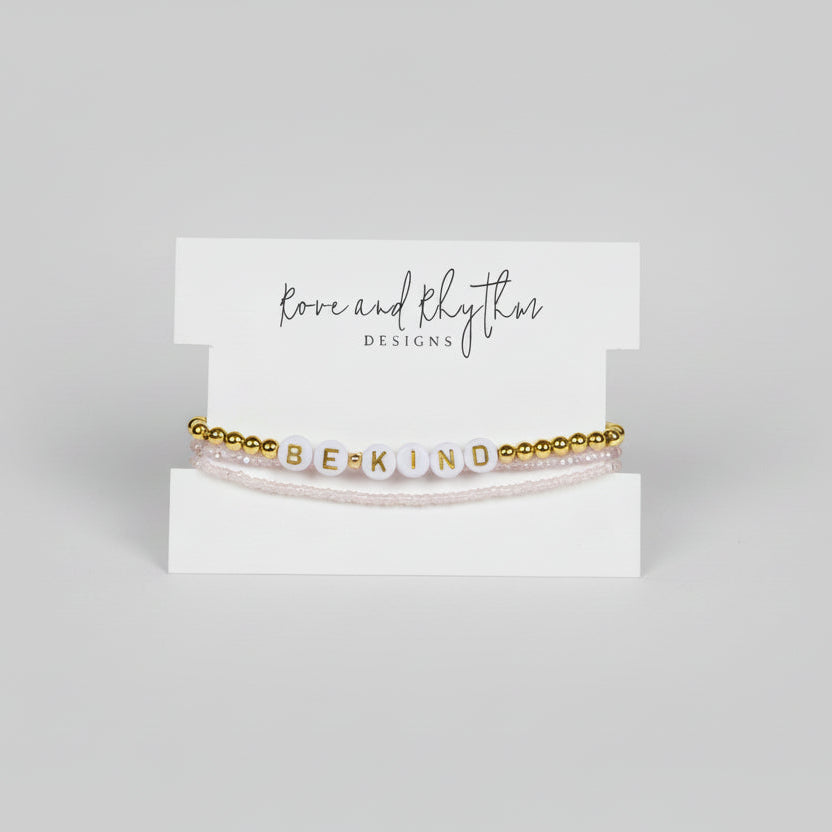 Be Kind Gold Filled Stacked Bracelet