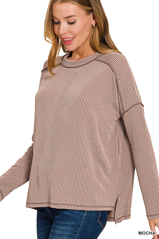 Serene Ribbed Long Sleeve Top