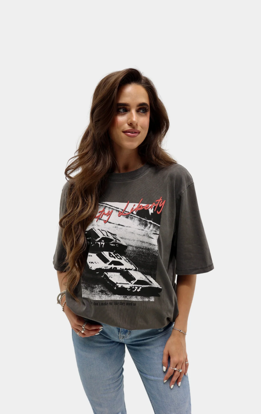 Country Liberty Vintage Grey Street Racing Tee
