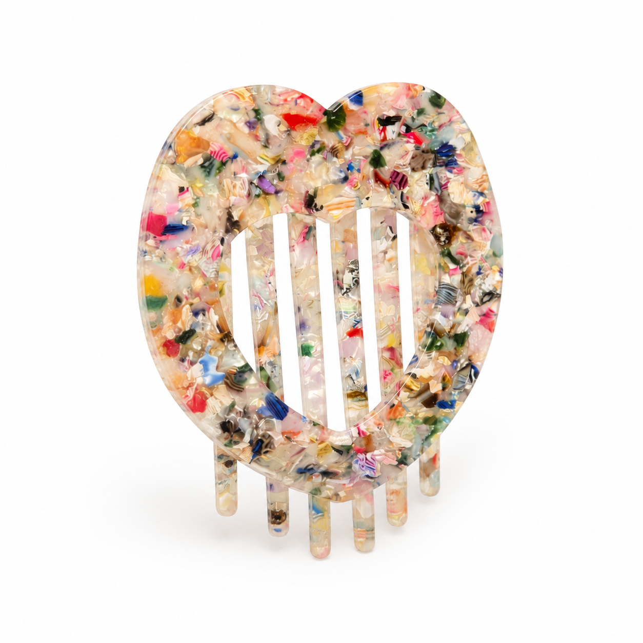 Confetti Heart XXL Flat Hair Claw Clip