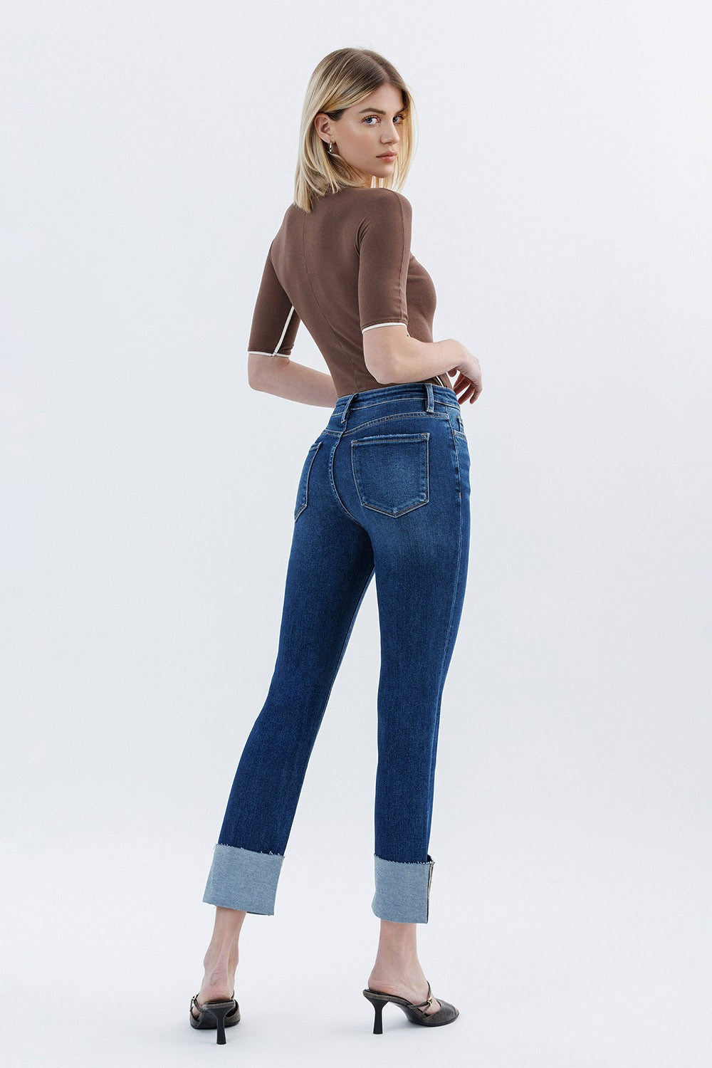 Daisy High Rise Cuffed Slim Straight Jeans - Lovervet