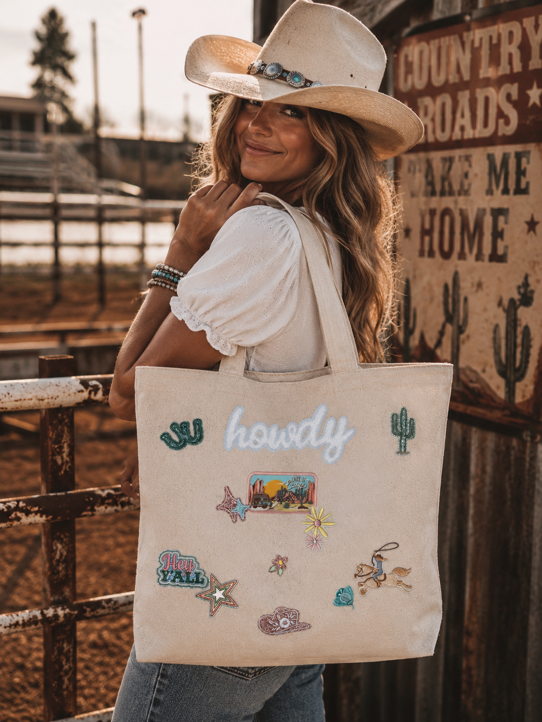 Howdy Cowgirl Patchwork Tote