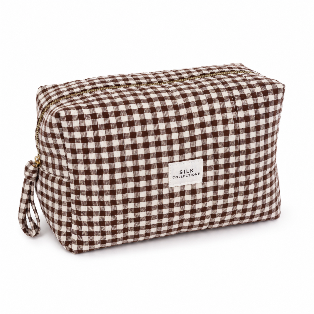 Chocolate Dreams Quilted Cosmetic Bag - Large