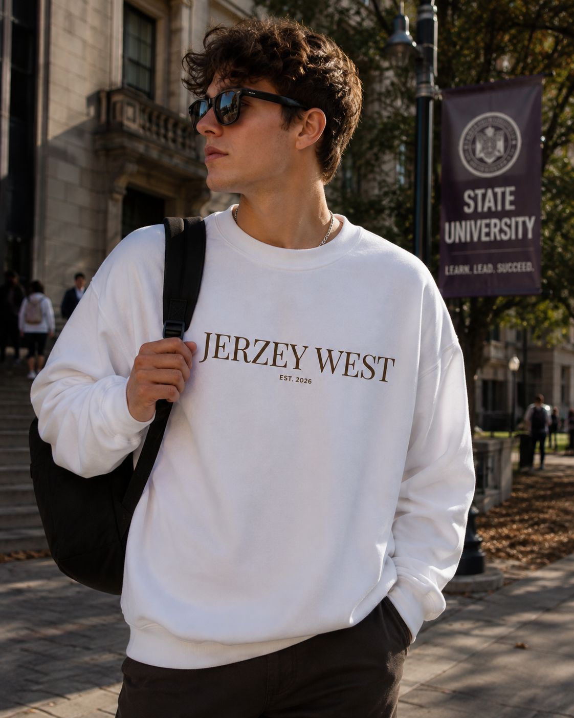 Jerzey West Graphic Crewneck - White