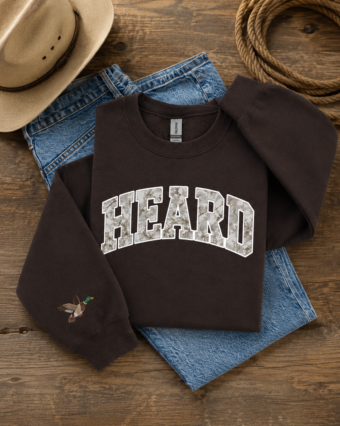 HEARD Beyond Words Light Camo Graphic Crewneck - PRE ORDER ITEM