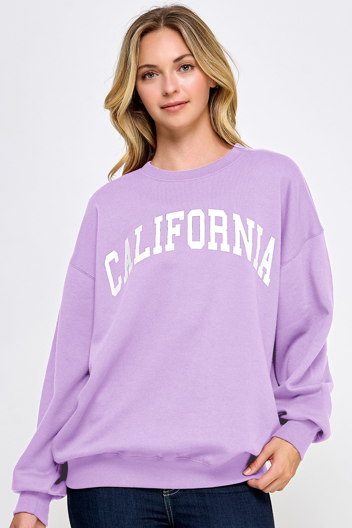 California Lilac Oversized Fleece Crewneck