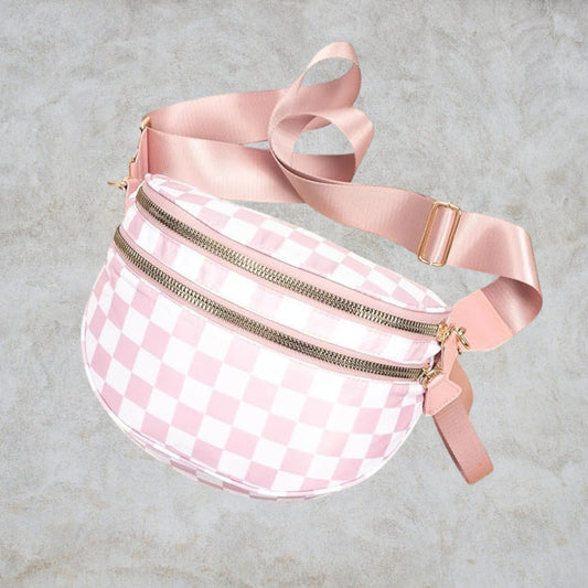 Cotton Candy Check Sling Bag