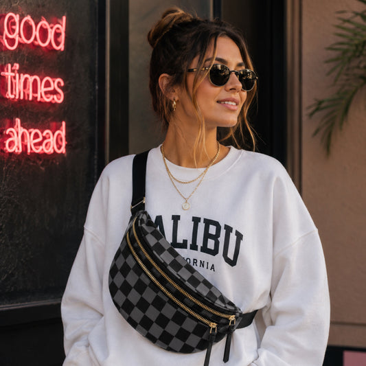 Coal Mine Check Checkered Sling Bag