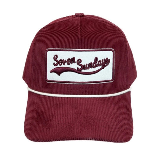 Seven Sundays Maroon Corduroy Trucker Hat