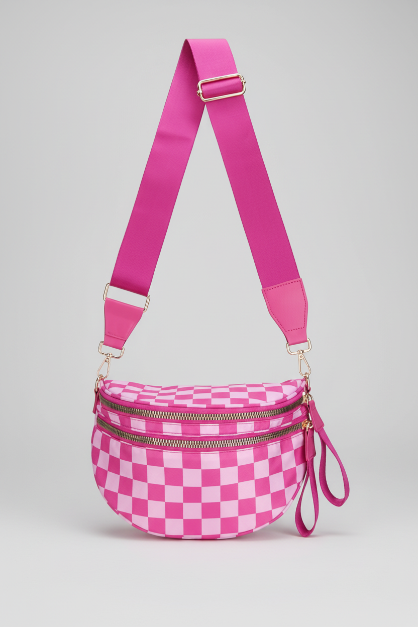 Pink Pop Check Sling Bag
