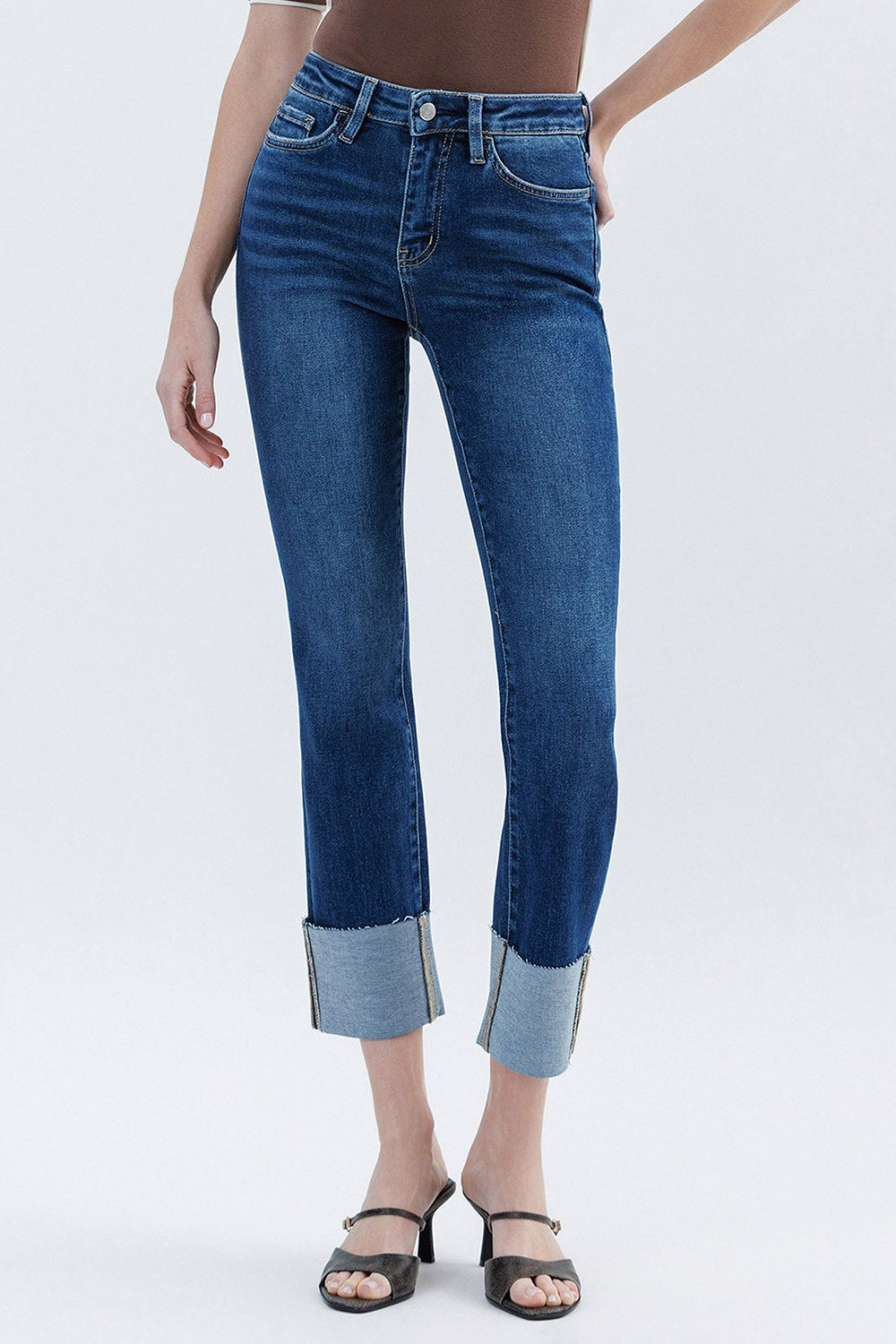 Daisy High Rise Cuffed Slim Straight Jeans - Lovervet