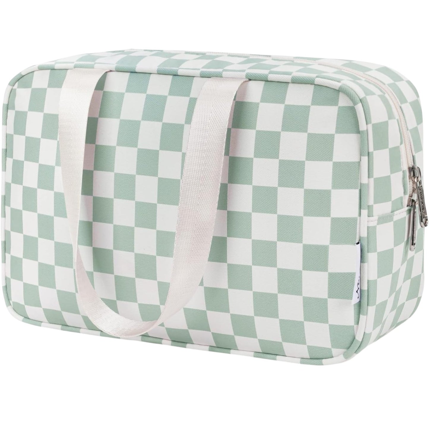 Cool Mint Check Cosmetic Bag